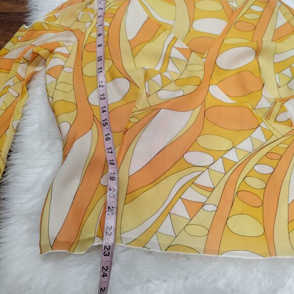 Identity By Lord & Taylor Vintage Silk Retro Cold Shoulder Blouse Size 16 NWT - Picture 14 of 15